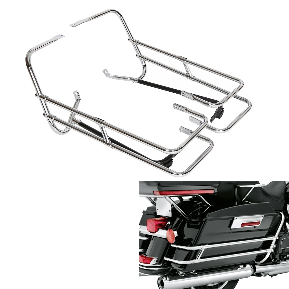 

Motorcycle Saddlebag Guard Bar Bracket Fit For Harley Touring Electra Glide Road Glide Road King FLHT FLHR 1997-2008 2007 2006