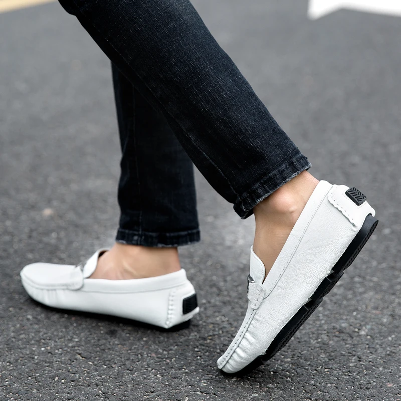 

Korean fashion casual men's shoes leather peas shoes spring and autumn new youth four seasons men's shoes work leather shoes