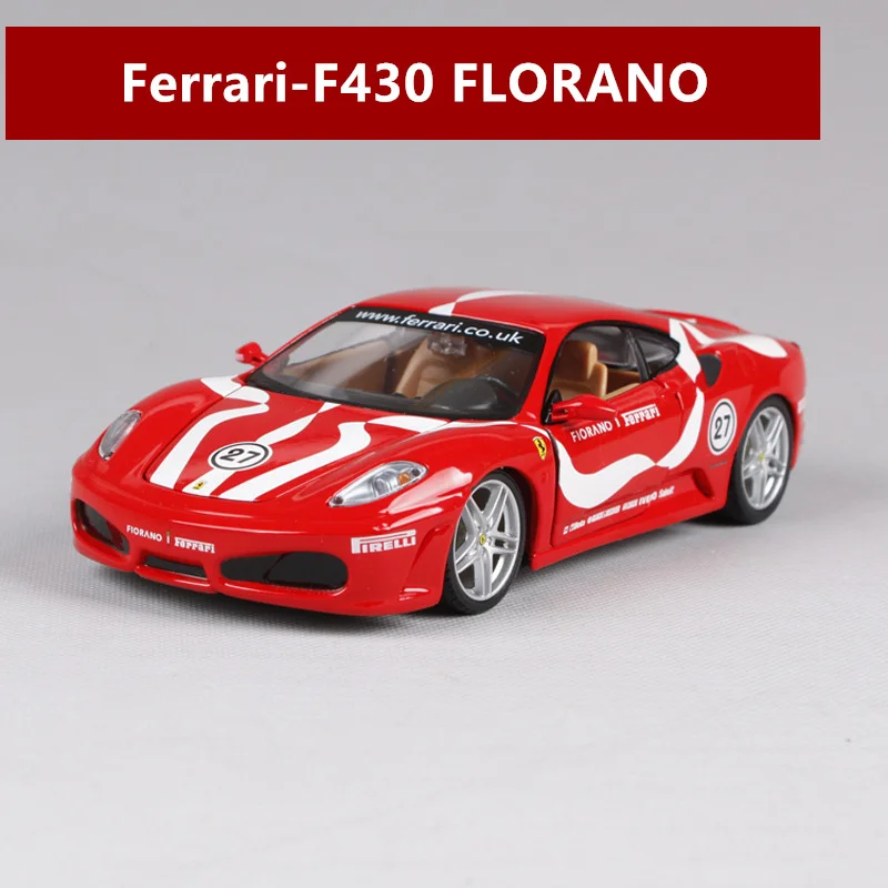 F430 Bburago 1:24 Ferrari 458, красная модель автомобиля, литая под давлением металлическая модель, детская игрушка, подарок бойфренду, коллекция автомобилей из искусственного сплава - Цвет: F430