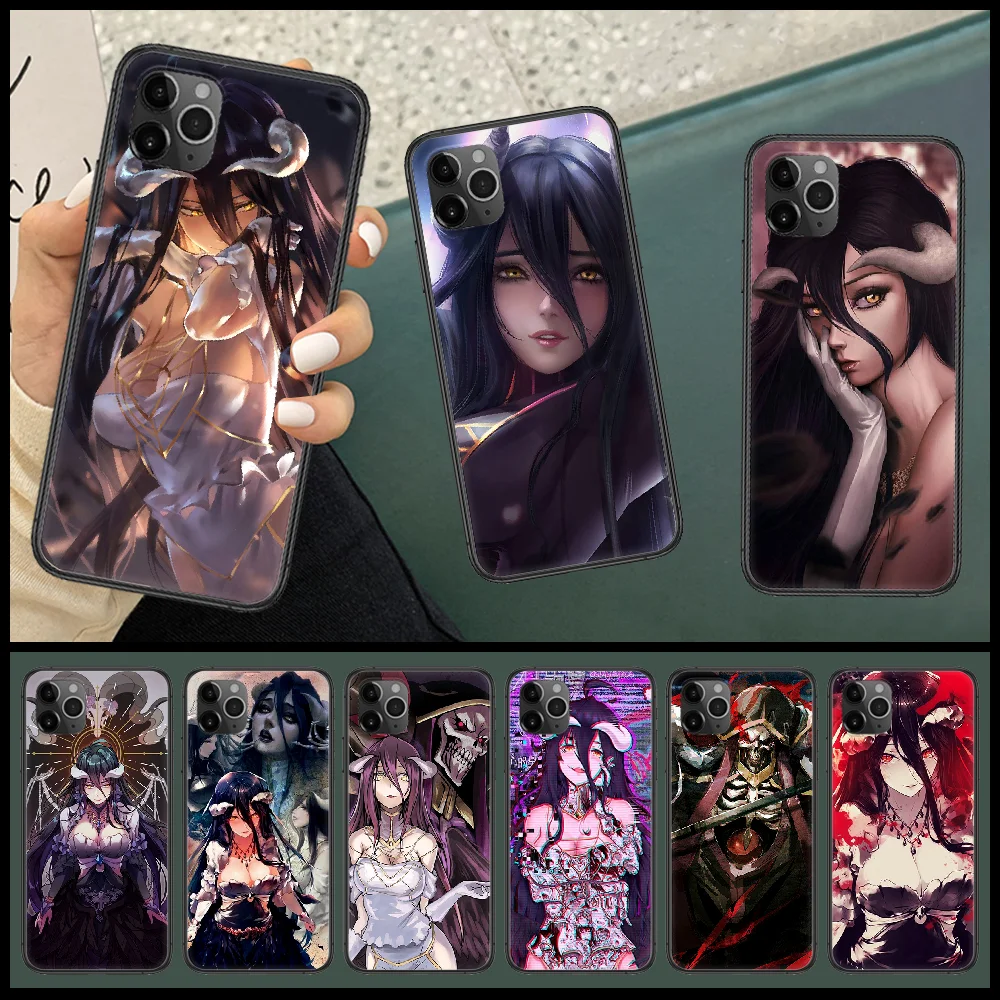Overlord альбедо чехол для телефона Корпус iphone 5 5s se 2 6 6s 7 8 12 мини plus X XS XR 11 PRO MAX черные