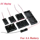 Чехол для аккумулятора размера AA, футляр с 1, 2, 3, 4, 5, 6, 8 ячейками, Стандартная зарядка аккумуляторов сделай сам