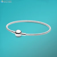 ahthen 925 sterling silver bracelet moments mesh bracelet friendship bangles for women jewelry making girl birthday gift