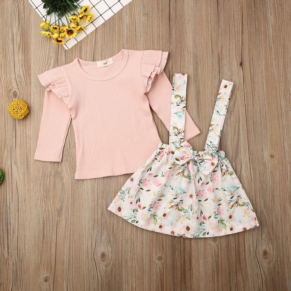 Эксклюзивная Одежда для девочек 2019 милая одежда маленьких топы с длинным рукавом