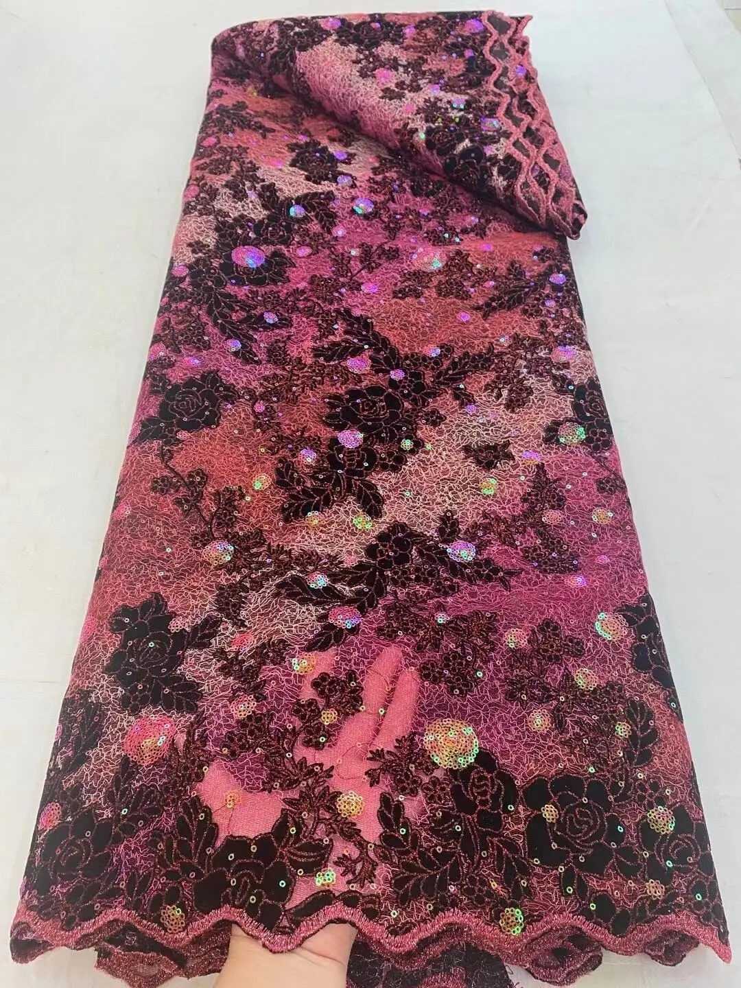 Tela de encaje Nigeriano para vestido de novia, tejido de encaje africano de alta calidad, elegante, franc&eacute;s, 2021-0