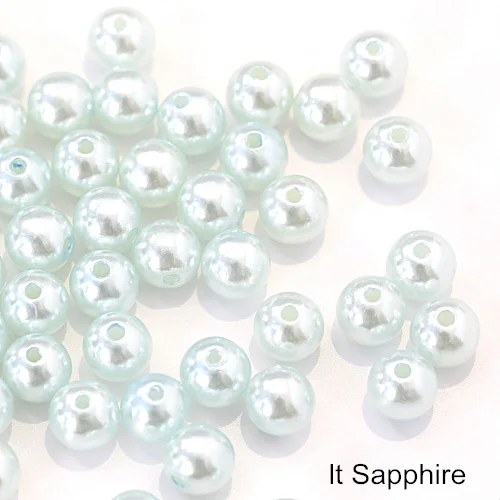 lt Sapphire Много цветов ABS имитация жемчуга круглые бусины с дырочками DIY браслет серьги Подвески швейные бусы ожерелье Изготовление ювелирных изделий B3625 - Цвет: lt Sapphire