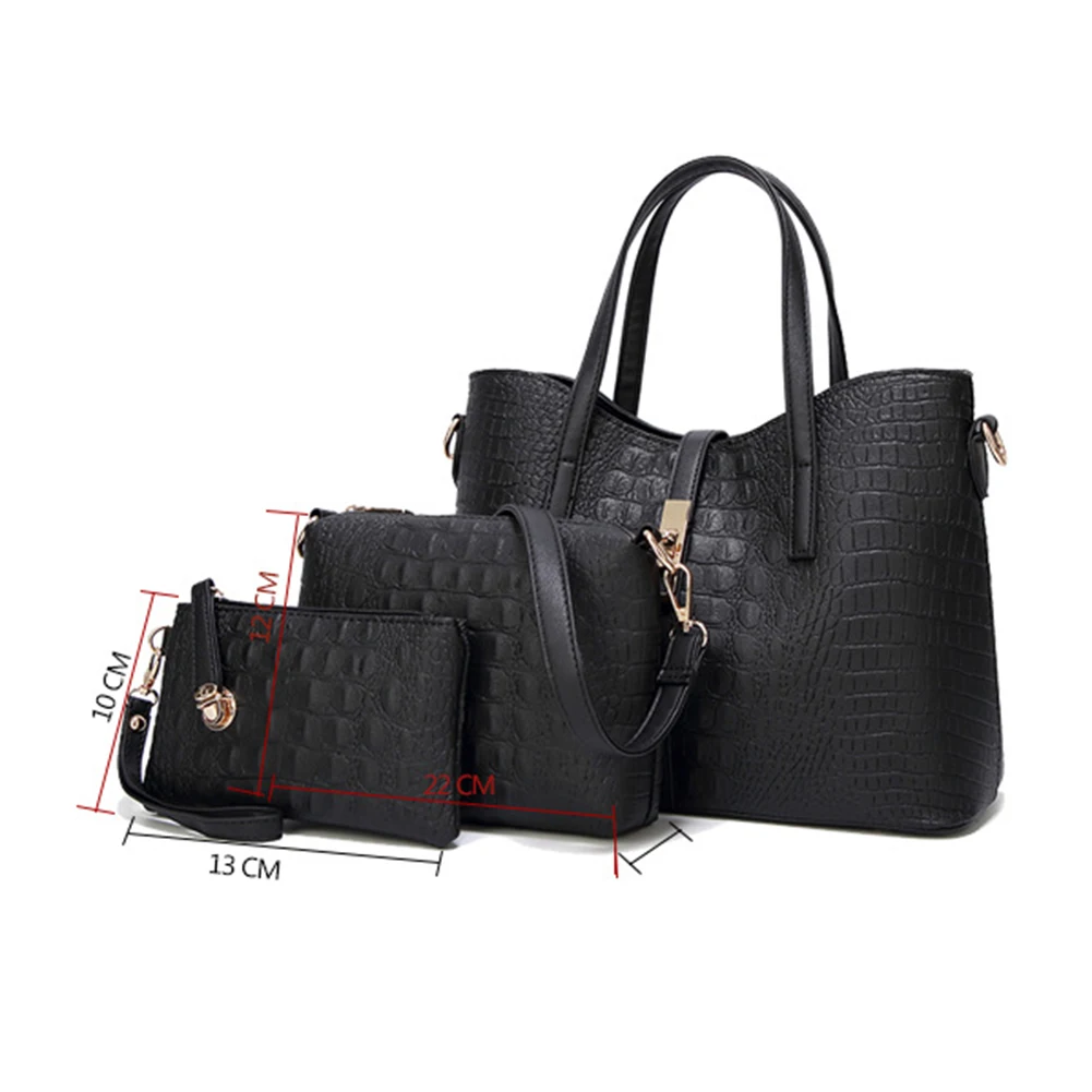 

Vintage Alligator Pattern Embossed 3pcs Composite Shoulder Bags Women PU Leather Crossbody Bag Travel Fashion Handbag Clutches
