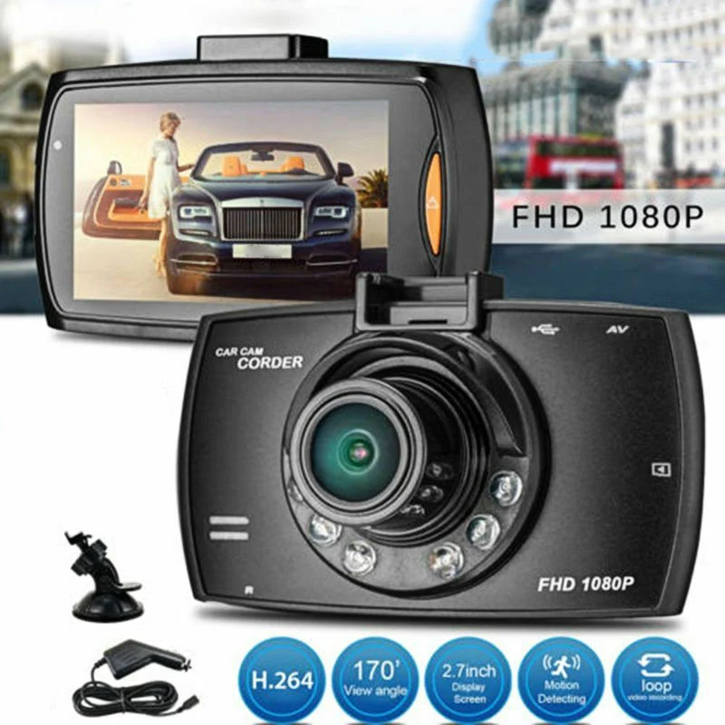 Cámara de grabación con resolución HD para salpicadero de coche, videocámara DVR con pantalla LCD de 2,2 pulgadas, 1080P, visión nocturna, GK99