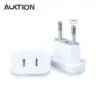 Универсальный переходник Auktion, штепсельная вилка стандарта США, европейского стандарта, для круглых розеток, для адаптера питания переменного тока AC 250 В