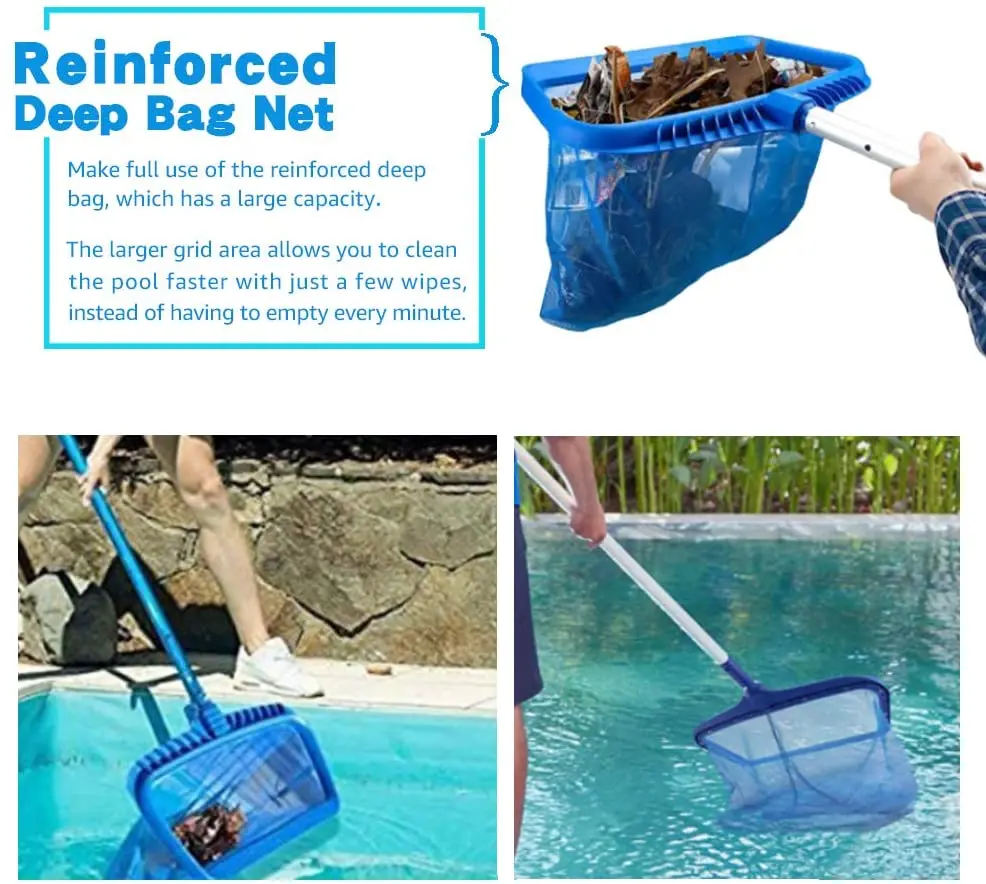 

1pc Large Size Pool Cleaning Net Salvage Net Mesh Pool Skimmer Leaf Catcher Bag Pool Cleaning Net Equipment Accessories