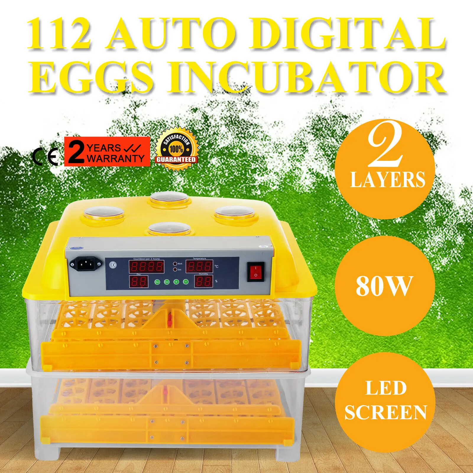 

112pcs automatic egg incubator lightweight and portable digital temperature control easy to operate