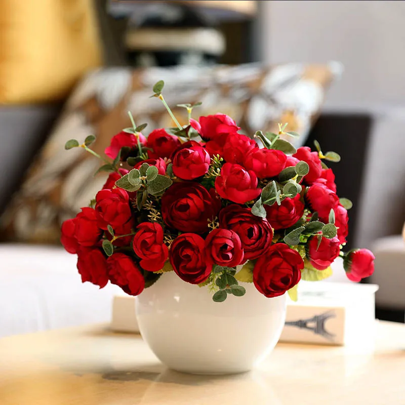 

Home Decor Artificial Flowers Wedding Decoration Simulation Plant Nordic Lndoor Tabletop Ornaments New Year Gift Fake Flowers