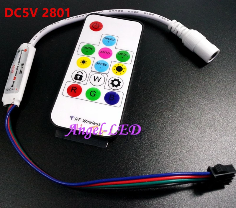 SP103E DC5V WS2812B DC12V 2811 WS2801Mini цифровой RGB контроллер светодиодной ленты 14 кнопок RF