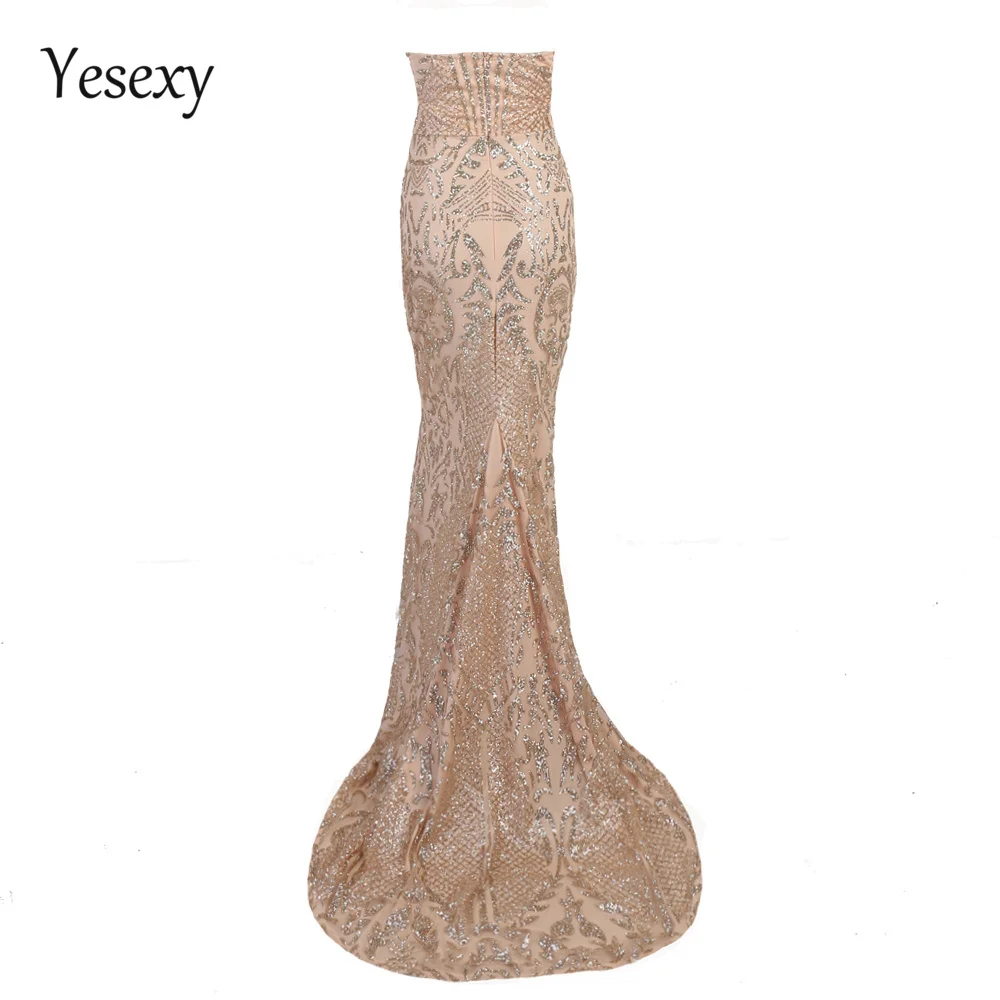 Yesexy 2021 элегантные блестящие женские макси платья без бретелек блестящее женское