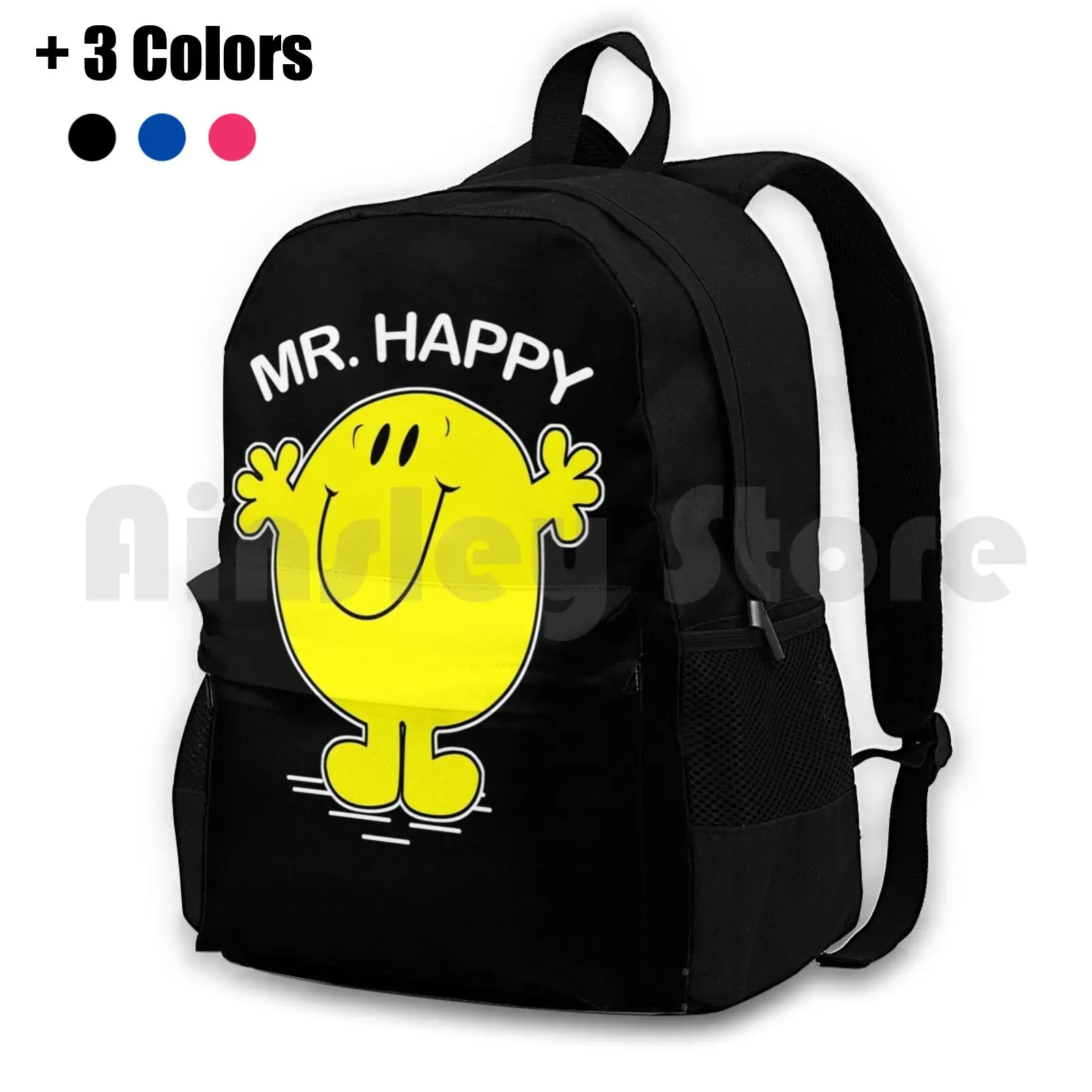 

Mr Happy Outdoor Hiking Backpack Riding Climbing Sports Bag Funny