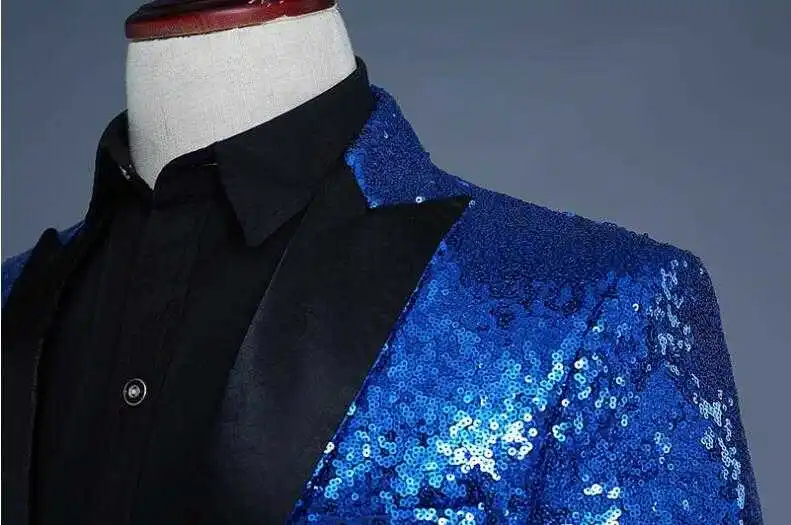 

Nieuwe Mannen Trouwpak Formele Mode Slim Fit Zakelijke Jurk Past Blazer Merk Party Masculino stage performance Pailletten