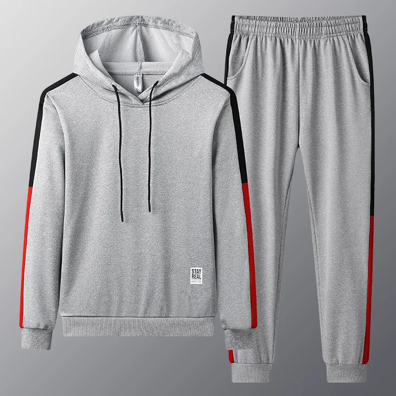 

Для мужчин с капюшоном спортивная одежда Для мужчин комплект из 2 частей Для мужчин 2021 Демисезонный однотонная Спортивная Толстовка для бег...