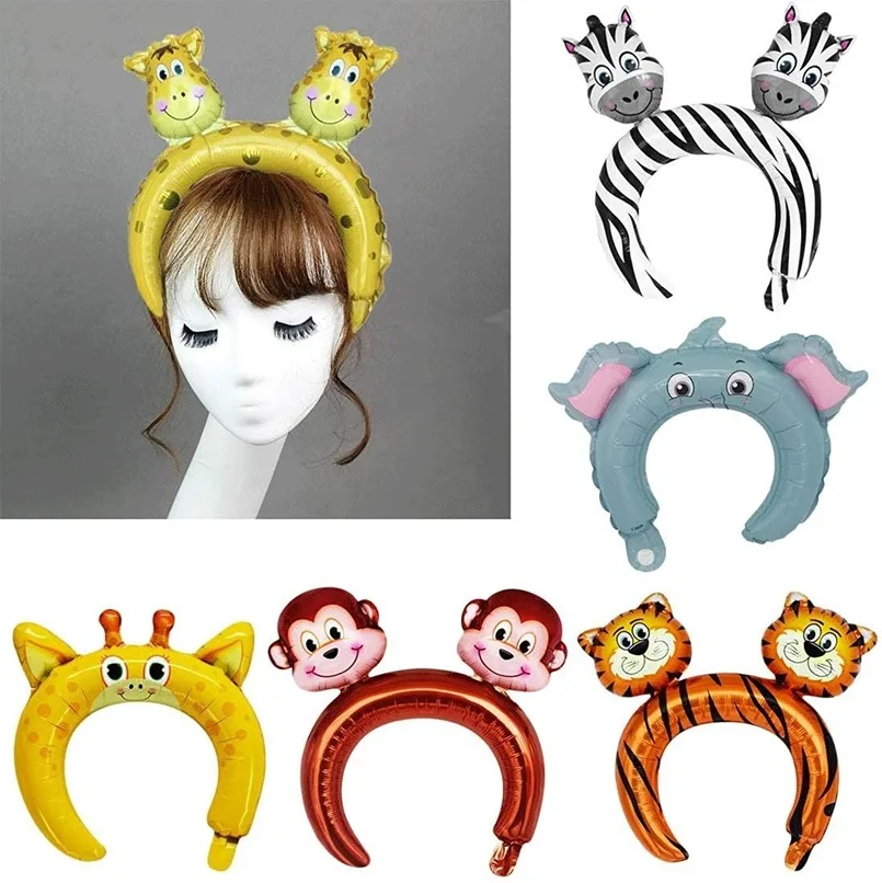 24 упаковки надувных повязка на голову в виде животного зоопарк/сафари воздушный