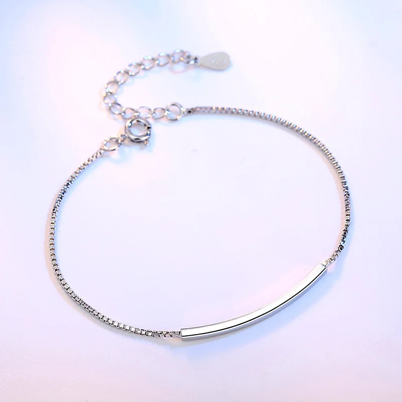 

Fashion Retro Silver Plated Horizontal Tube Curved Tube Bracelet Summer Women's Party Jewelry Charm Girl Bracelet Birthday Gift