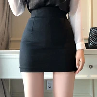 s l new women skirt solid 3 color pencil skirt female autumn winter high waist bodycon vintage split thick stretchy skirts