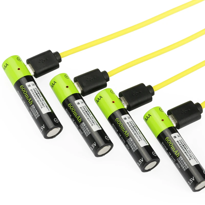 12pcs/lot ZNTER 1.5V AAA rechargeable battery 600mAh USB lithium polymer fast charging via Micro cable | Электроника