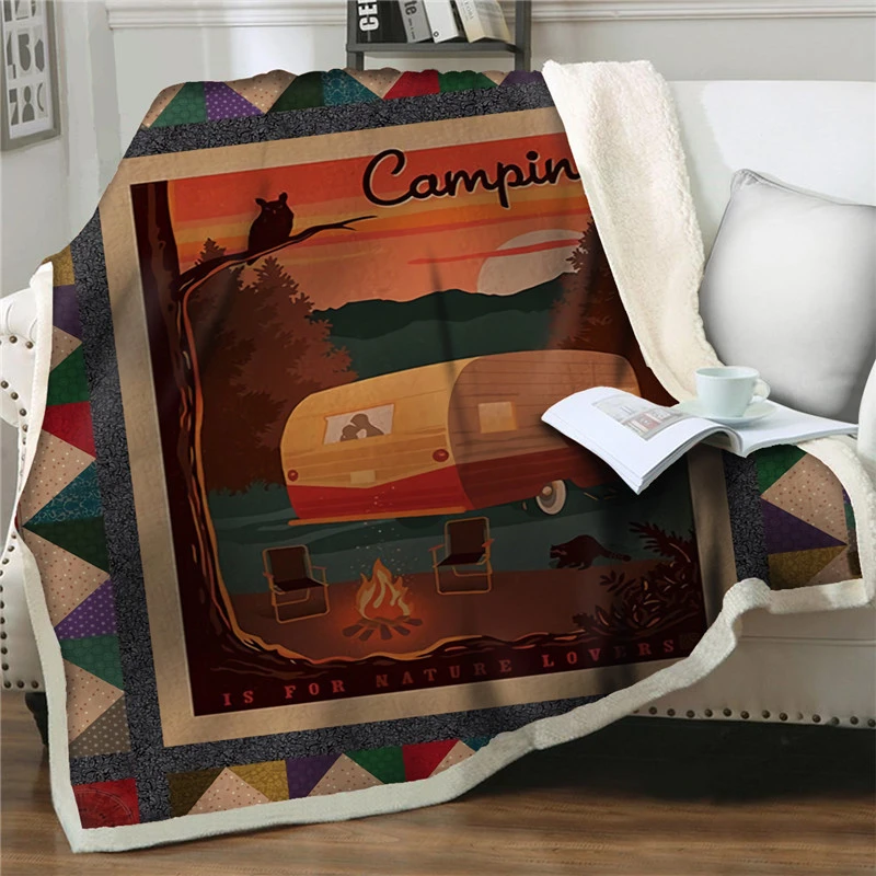 Геометрические одеяла из шерпы в этническом стиле для дивана кровати покрывало