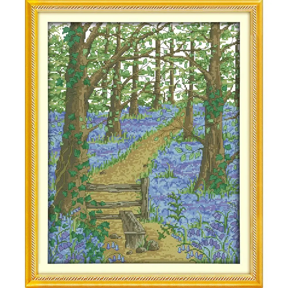 

Everlasting Love The Flower Path In The Forest Chinese Cross Stitch Kits Ecological Cotton Stamped DIY New Decorations For Home