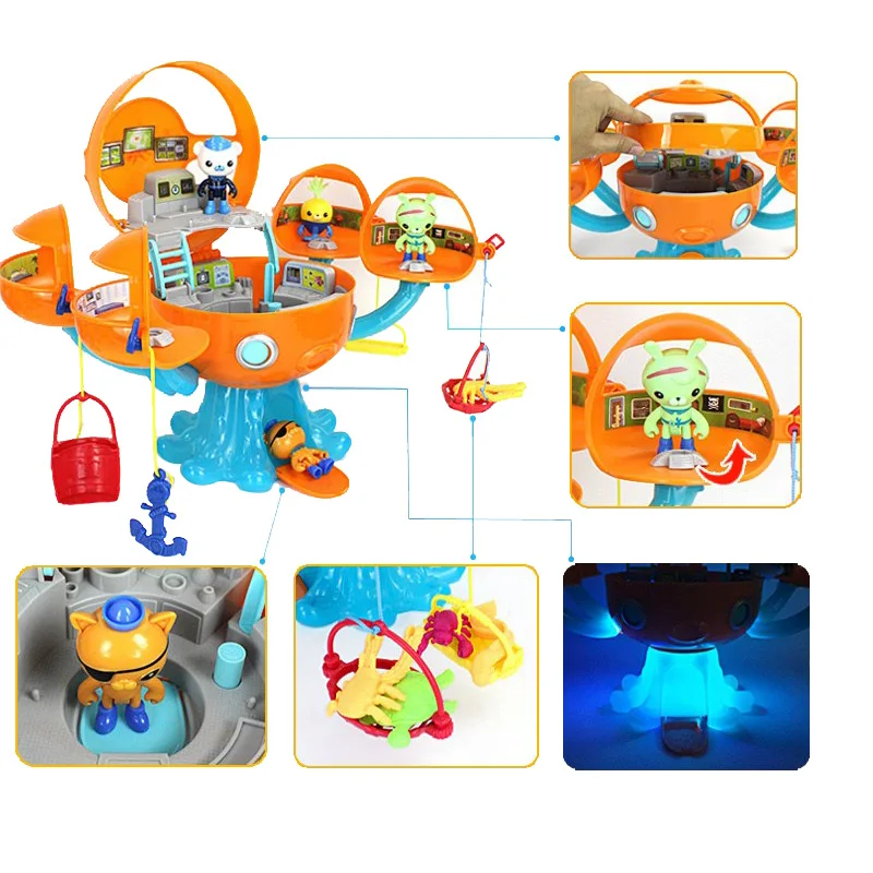 Экшн фигурки Octonauts со звуком светильник замок октопода приключения Plsyset Barnacles