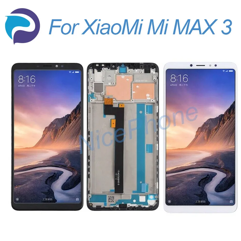 ЖК дисплей и сенсорный экран для Xiaomi Mi Max 3 дигитайзер со стеклянной панелью