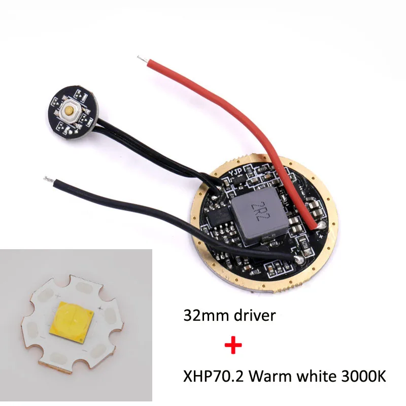 20 мм Cree XHP70.2 6 в светодиодный 32 мм повышающий драйвер 3,7 в-4,2 в 1-cell 6Mode печатная плата с боковым переключателем - Испускаемый цвет: driver with 3000K