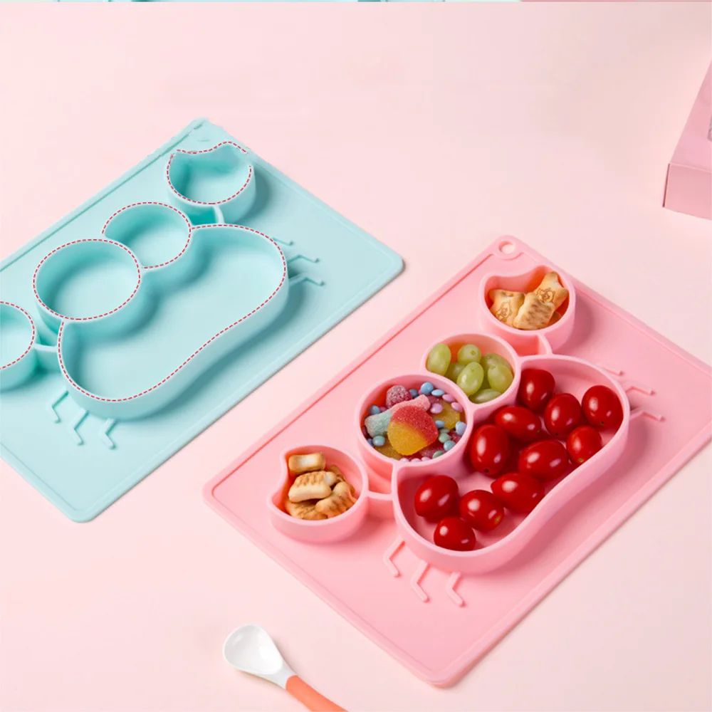 Детская мультяшная силиконовая обеденная тарелка китовый Краб малыш ребенок