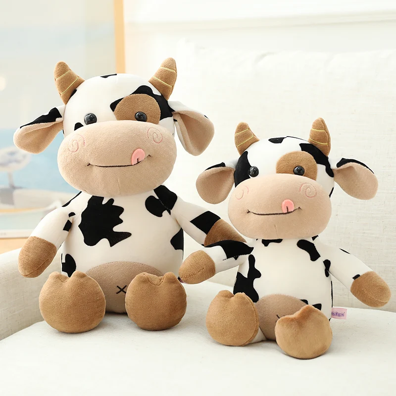 

30/40/50/65CM Stuffed Kawaii Milk Cow Soft Animals Doll Pillow Cute Cattle Plush Toy For Kids Girls Nice Birthday Wedding Gifts