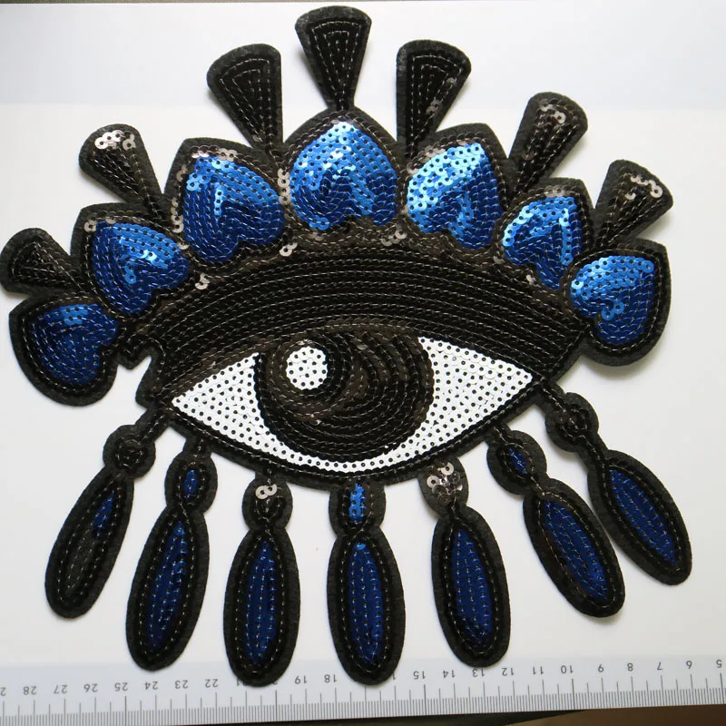 Модные 3D блёстки голубые глаза патчи для одежды Сделай Сам железные на парчи