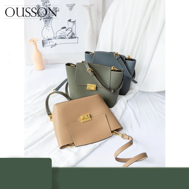 

Сумка-мешок женская из кожи, большая емкость, 2021