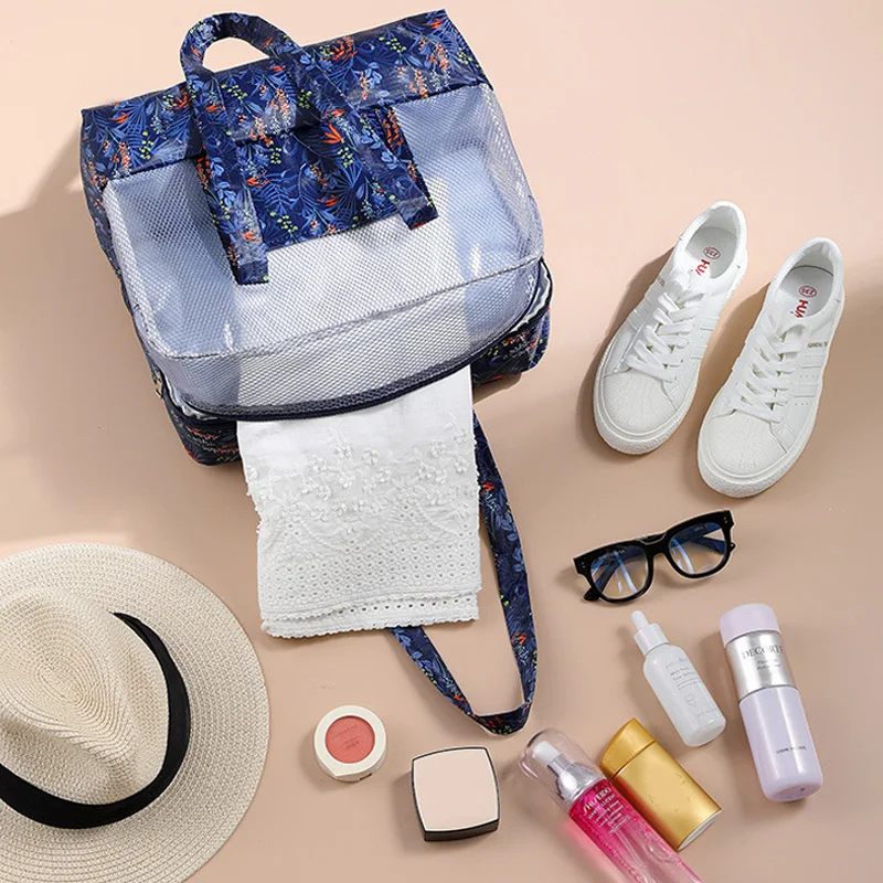 

Scione Women Swimming Wet Dry Bag Sports Beach Pouch Floral Handbag Sport Clear Transparent Tote Shoulder Messenger Bags X394A