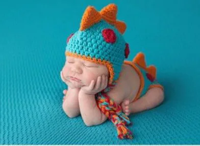 

Newborn Dinosaur Modeling Photography Clothing Children's Handmade Knitting Suit One Hundred Days Baby Photography Clothing