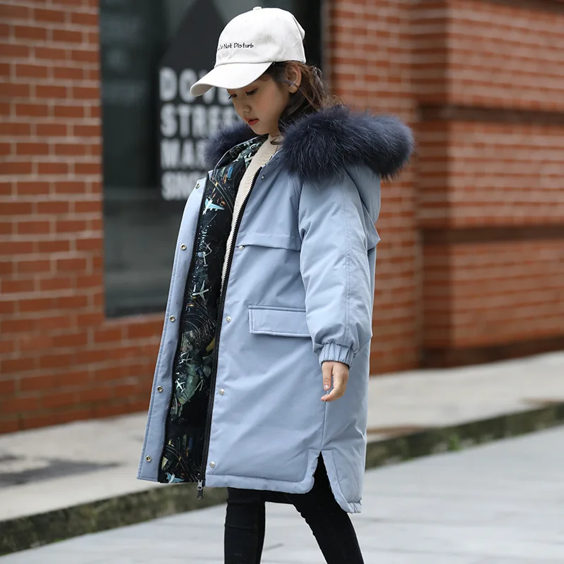 Зимнее пальто для девочек детские парки зимние куртки 2019 г. Детские комбинезоны с