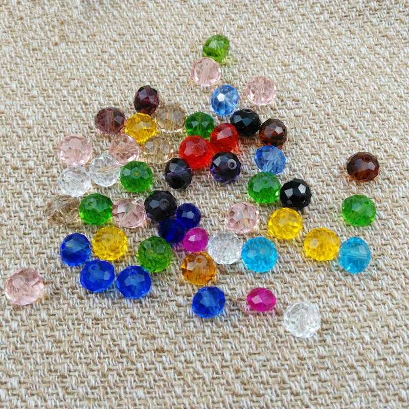 

8mm Crystal Wheel Beads Hand-made Flat Diy with Necklace