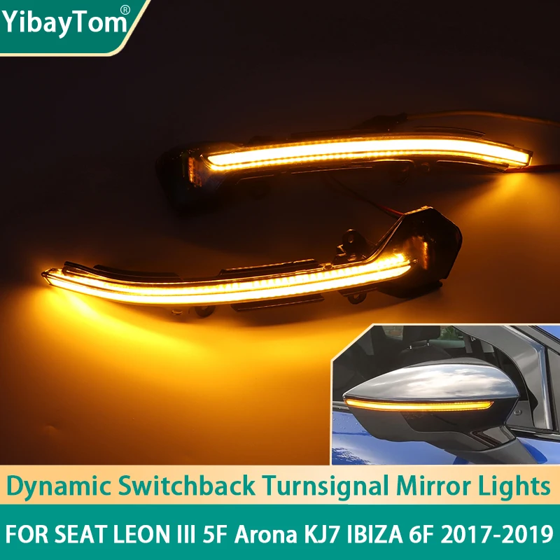 

Светодиодный динамический поворотный индикатор, боковое зеркало заднего вида для Seat Leon III Mk3 5F 2013-2018 Ibiza KJ Mk5 V, аксессуары Arona
