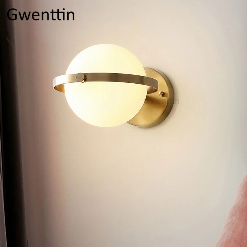 Настенные лампы в скандинавском стиле медные и золотые светодиодные зеркальные