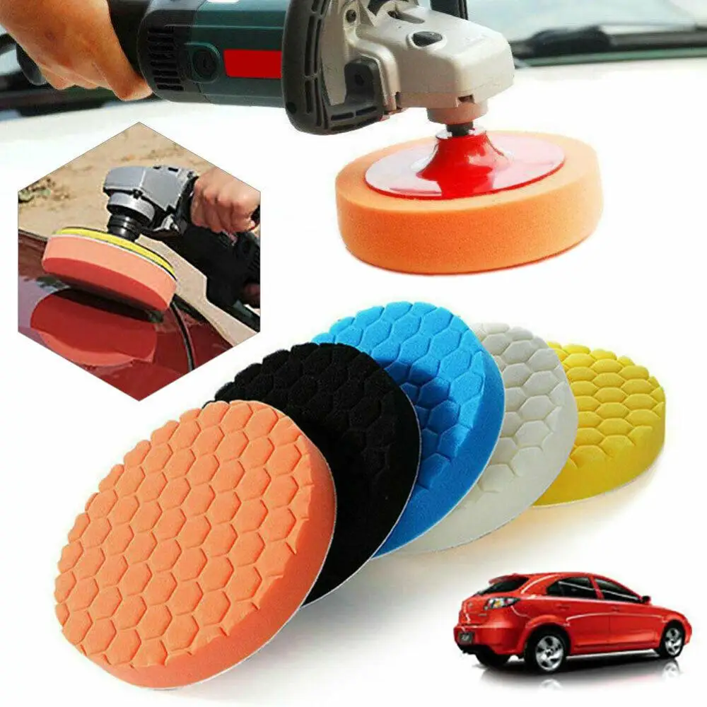 Almohadillas de esponja para pulir coches y barcos, Kit de almohadillas de esponja de pulido, compuesto de placa de respaldo