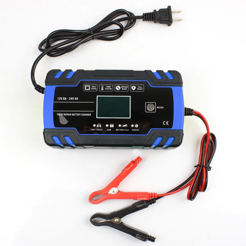 Автоматическое зарядное устройство для аккумулятора автомобиля 12 В 24 8 а с ЖК