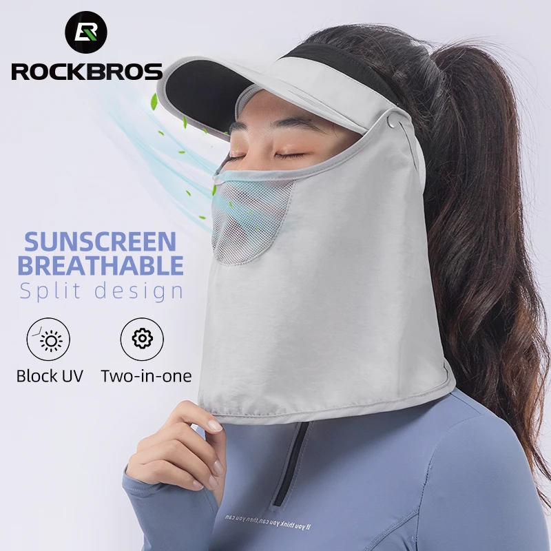 

ROCKBROS 2 в 1 велосипедная мужская женская мужская маска для лица дышащая защита от УФ-лучей регулируемая спортивная моющаяся маска для лица Съ...