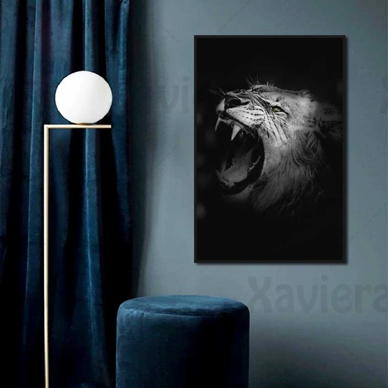 

Black And White Animal Photography Art Poster Canvas Painting Lion Tiger Leopard Swan Tortoise Print Living Room Home Wall Decor