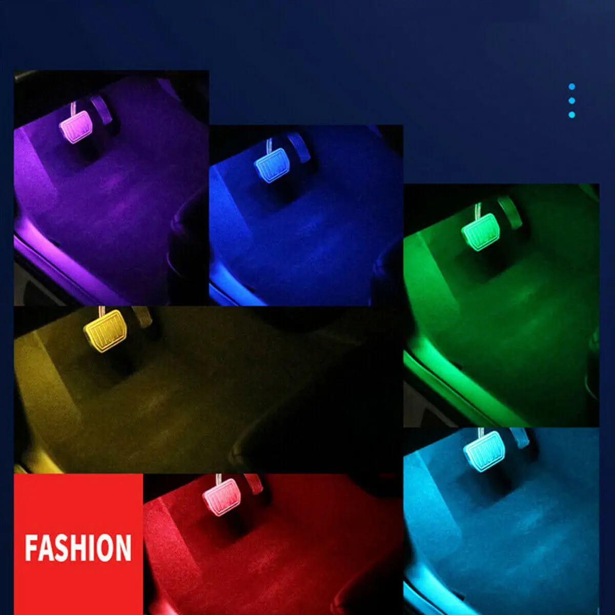 Беспроводной RGB-светодиод для салона автомобиля декоративная атмосферная лампа