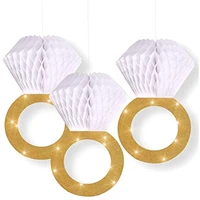 6 pcs honeycomb ring hanging decorations tissue flowers hanging honeycomb paper flowers for wedding anniversary engagement party