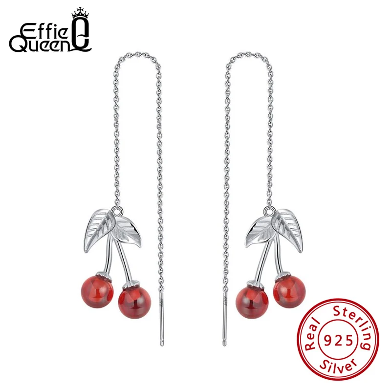 Женские серьги подвески из серебра 925 пробы с натуральным камнем