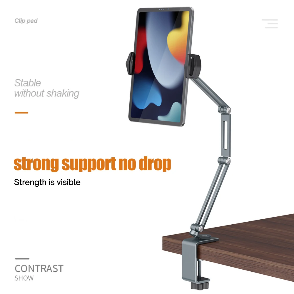 tablet stand for 4inch to 12 9inch aluminum adjustable mobile phones tablets lazy arm bed desk for ipad 11 xiaomi 5 mini 6 free global shipping