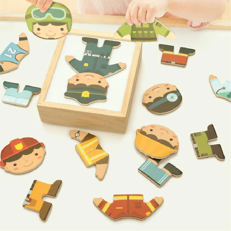 Игрушка деревянная Монтессори сделай сам магнитный сменный медведь