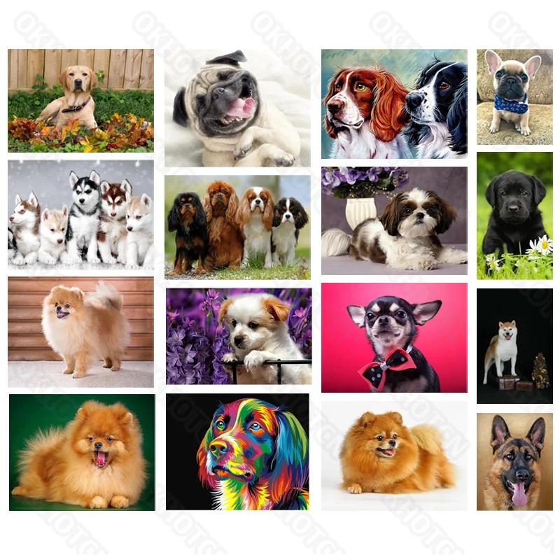 

Diy Diamond Painting Stickers Diamond Embroidery Modern Home Decoration Living Room Decoration Painted Puppy Painting