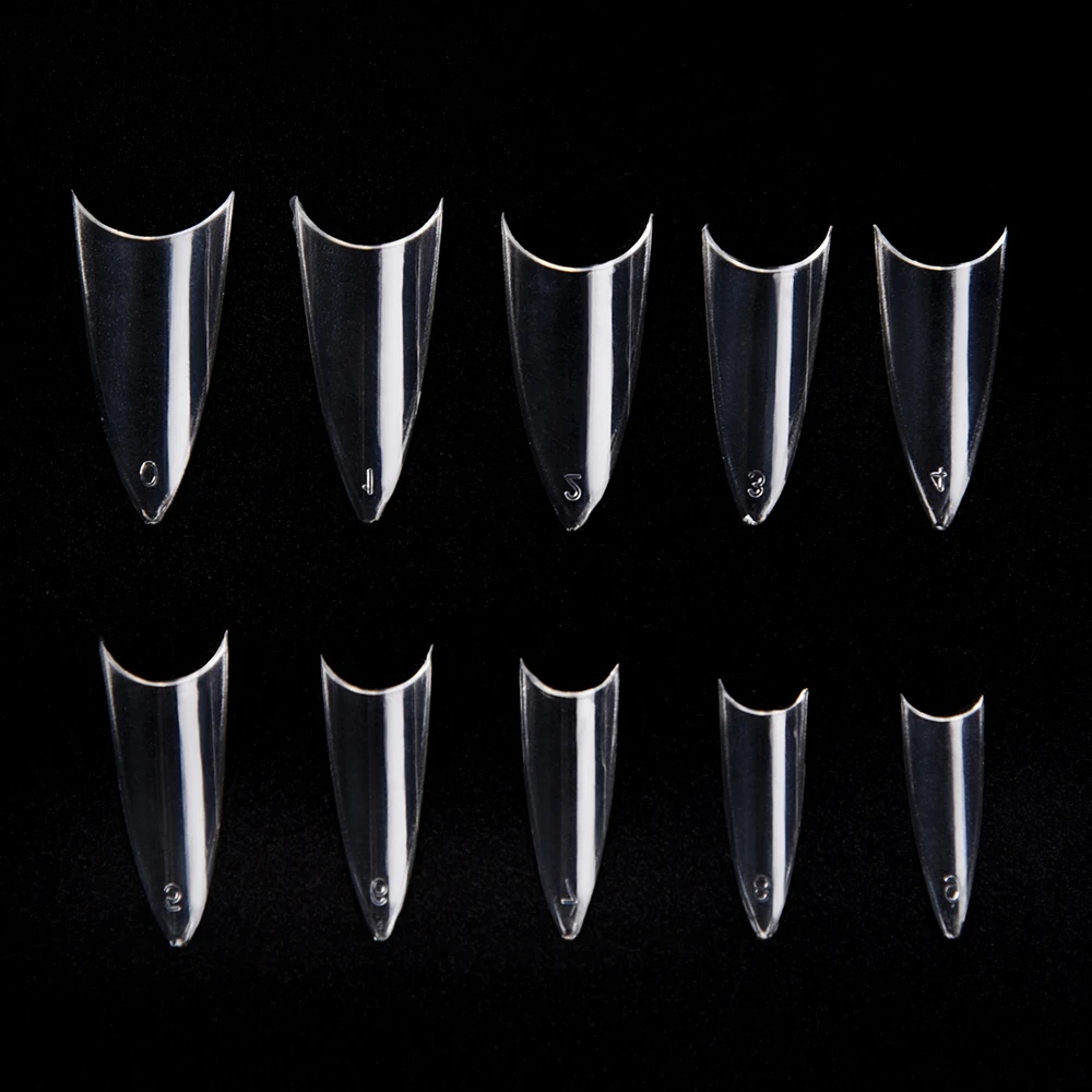 Kads 500 шт./пакет ясно/натуральный/белый sharp ending стилет акриловые ложные nail art советы